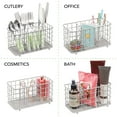 thumbnail image 3 of mDesign Metal Wire Kitchen Cutlery/Utensil Storage Bin, 3 Sections - Gray, 3 of 7