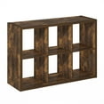 thumbnail image 2 of Furinno Cubicle Open Back Decorative Cube Storage Organizer in 6-Cube Amber Pine, 2 of 8