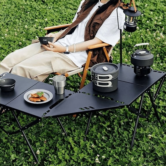 Oaskys Versatile Folding Table for Outdoor Use, Compact Design Camping Table with Additions & Storage Bag, Ideal for Picnics & Backyard Gatherings