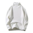 thumbnail image 1 of LUOGENLI Chandails pour Hommes Cardigan Rouge Homme Automne et Hiver Chandail en Laine Col Rond Chandail à Enfiler Chandail de Base Haut à Col Montant Assorti Veste Chandail pour Hommes à Boutons Blanc Taille g, 1 of 8