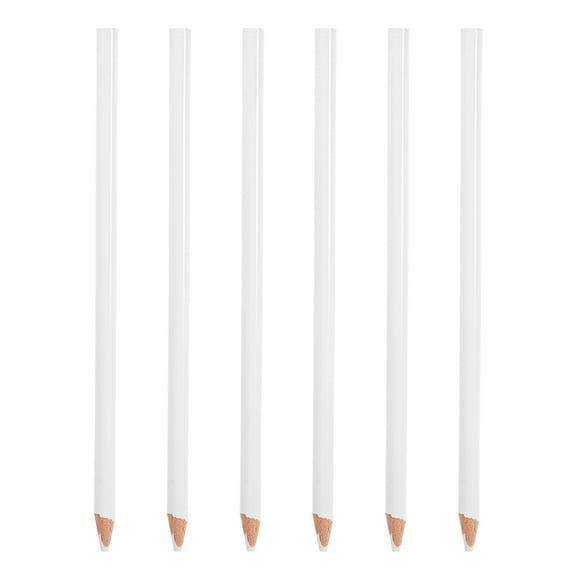 Crayon Blanc pour Étudiants Usage Design Spécialisé Facile à Couper Multipack de 6 Bois