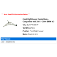 thumbnail image 2 of Front Right Lower Control Arm - Compatible with 2001 - 2006 BMW M3 2002 2003 2004 2005, 2 of 2