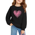 thumbnail image 4 of Spazoro Kids Girls Sweatshirts, Heart Print Crew Neck Valentine's Day Long Sleeve Casual Blouses Tops for Child Girls Black Size 3 T, 4 of 4