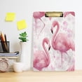 thumbnail image 5 of Acrylic Writing Board Gold 12.5*9 Inch Clipboards Transparent Acrylic Material Suitable For Office Classroom Teachers Fashion Bloggers Stationery Enthusiasts Two Pink Flamingos, 5 of 9