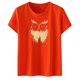 thumbnail image 1 of Moda casual mujer manga corta impresa damas manga corta cuello redondo blusas tops camiseta Pompotops hfajkhk137436, 1 of 4
