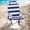 Blue Stripes, variant on Portable Adjustable 5-Position Lightweight Aluminum Beach Chair with Storage, Blue