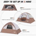 thumbnail image 3 of Carpa para Camping para 2 Personas, Impermeable y Cortaviento con Cubierta de Lluvia, 3 of 7