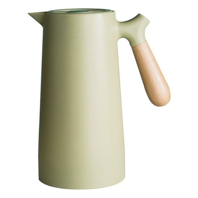 Théière Isolée, Bouilloire sous Vide à Double Isolation avec Doublure en Verre pour la Maison Blanc,Noir,Rouge,Brun,Vert