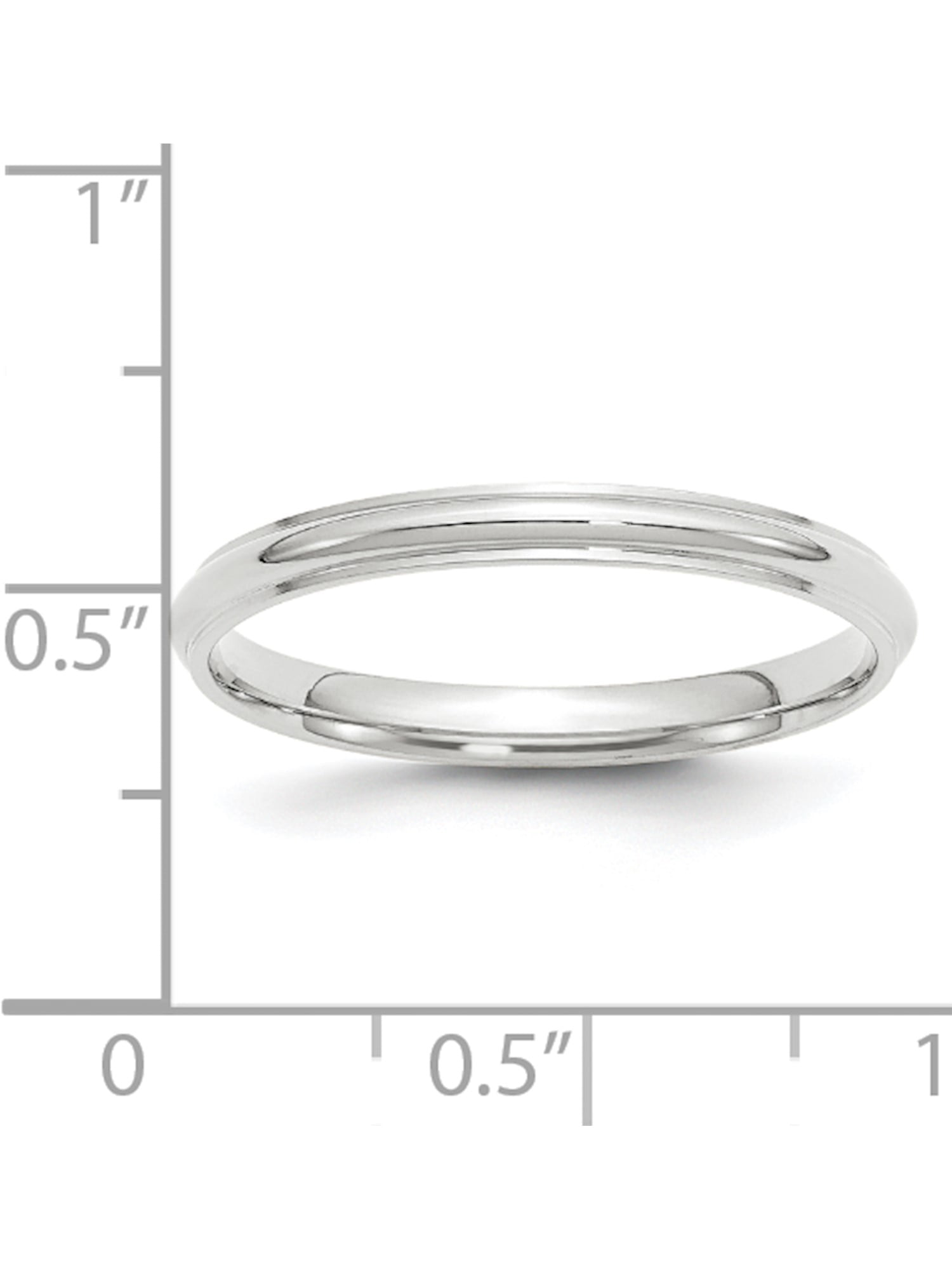 Best Designer Jewelry 14KW 2.5mm Half Round with Edge Band Size 5