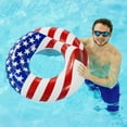 thumbnail image 5 of Swimline 36 Inch Inflatable American Flag Swimming Pool Tube Float (10 Pack), 5 of 6