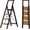 Black&woodgrain, variant on PETGLE 3 Step Foldable Aluminum Step Ladder with Handgrip, Anti-Slip Pedal, 330 lbs Capacity, Lightweight & Portable for Home, Kitchen, Office, Garage (Orange)
