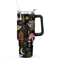 thumbnail image 2 of 40oz Cute Colorful Botanical Mushroom Stainless Steel Flip Straw Tumbler Spill Proof Travel Cup Double Wall Vacuum Insulated Coffee Mug with Top Handle, 2 of 6