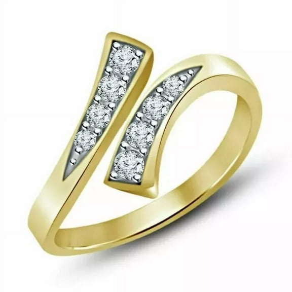 0.15 Ct Round Cut Lab Created Diamond Women's Adjustable Toe Ring 14k Yellow Gold Plated