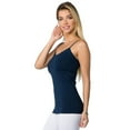 thumbnail image 3 of Women's Long Camisole Spaghetti Strap Seamless Tank Top, Denim, 3 of 7