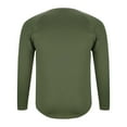 thumbnail image 4 of USNSM Mens Solid Fitness Training Sunscreen Stretch Quick-Drying Long Sleeve T-Shirt Cotton Performance Athletic Round-Neck Top Shirts Green XL, 4 of 6