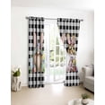 thumbnail image 5 of Easter Gnome Blackout Curtains for Bedroom Living Room, Spring Gnome Eggs Floral Black White Plaid 54 In Long Thermal Insulated Room Darkening Drapes Grommet Window Treatments, 42 x 54 In, 5 of 9