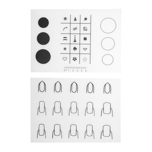 Unique Bargains Reusable Nail Art Stamping Mat 2 Pcs White Option A Option B
