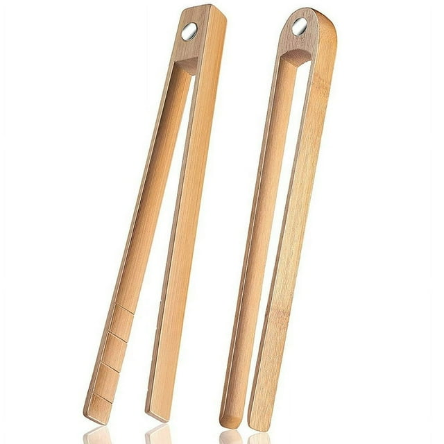 JUNWELL 2 Pieces Magnetic Bamboo Toaster 8.7 Inch Wooden Kitchen Toast for Natural Bamboo Kitchen Utensils