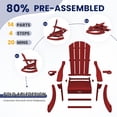 thumbnail image 6 of KINGYES Adirondack Rocking Chair with Retractable Ottoman and Cup Holders, HDPE Adirondack Rocker, Patio Rocking Chair for Porch, Patio, 6 of 9