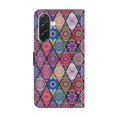 thumbnail image 3 of Leather For Samsung Galaxy A57 5G Wallet Case Crystal Material Painted Pattern, Wallet For Women Men Card Holder Magnetic Clasp Kickstand Folio Case,Color-7,For Galaxy A57 5G, 3 of 7
