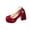 Burgundy, variant on Womens Platform Dress Sandals Closed Toe Block Heel Solid Color Comfort Summer