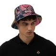 thumbnail image 4 of Honeii Pink Tiger Gold Leaves for Unisex Bucket Hat Waterproof Rain Hat Reversible Shiny Rave Bucket Hat for Concert Festival Boonie Cap, 4 of 6