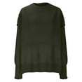 thumbnail image 4 of 2025 New Fashion Plus Size Women's Solid Color Long Sleeved Open Top Knitted Sweater Long Sleeved Round Neck Top/shirt, 4 of 5