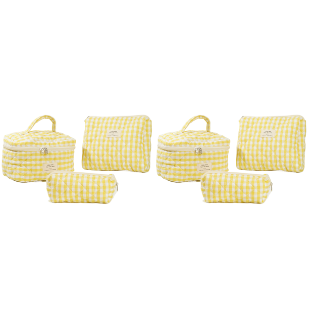 Maquillaje 3 Piezas Aseo Acolchada Algodón Con para Mujer Bonita Bolsa() Color Amarillo