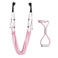 thumbnail image 2 of Entrenador de estiramiento de Yoga aéreo, ejercicios de inversión de cuerda de Yoga, entrenador de cintura baja para el hogar, hamaca de Yoga para Fitness, correas de Yoga Conjunto rosa A, 2 of 8