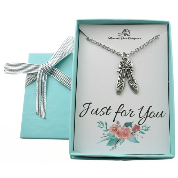 Mom and Three Daughters, Ballet Slippers Necklace, Stainless Steel, 16 Inches