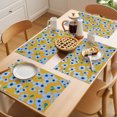 thumbnail image 5 of Blue Artwork Floral Placemats Set of 12 Abstract Art Botanical Yellow Place Mats Indoor Wipeable Table Mats Washable Cloth Dining Table Placemats for Kitchen Holiday Party Home Decor 13x19 Inch, 5 of 9