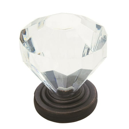 723 Knob - Traditional Classics 1-1/4 in (32 mm) Diameter Clear/Oil-Rubbed Bronze Cabinet Knob