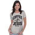 thumbnail image 4 of Coffee and Jesus Christ Strong Womens Slim Fit Graphic Tee Brisco Brands X, 4 of 5