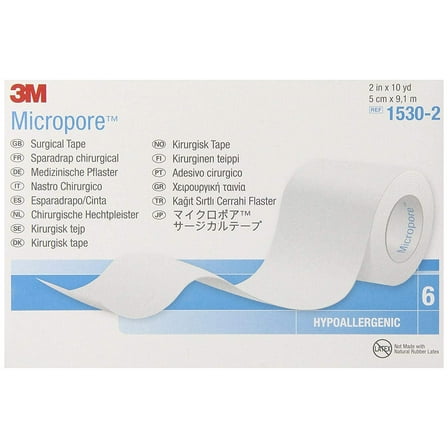 6-Pack 3M 1530-2 Micropore Paper Medical Tape 2 in. (Box of 6)