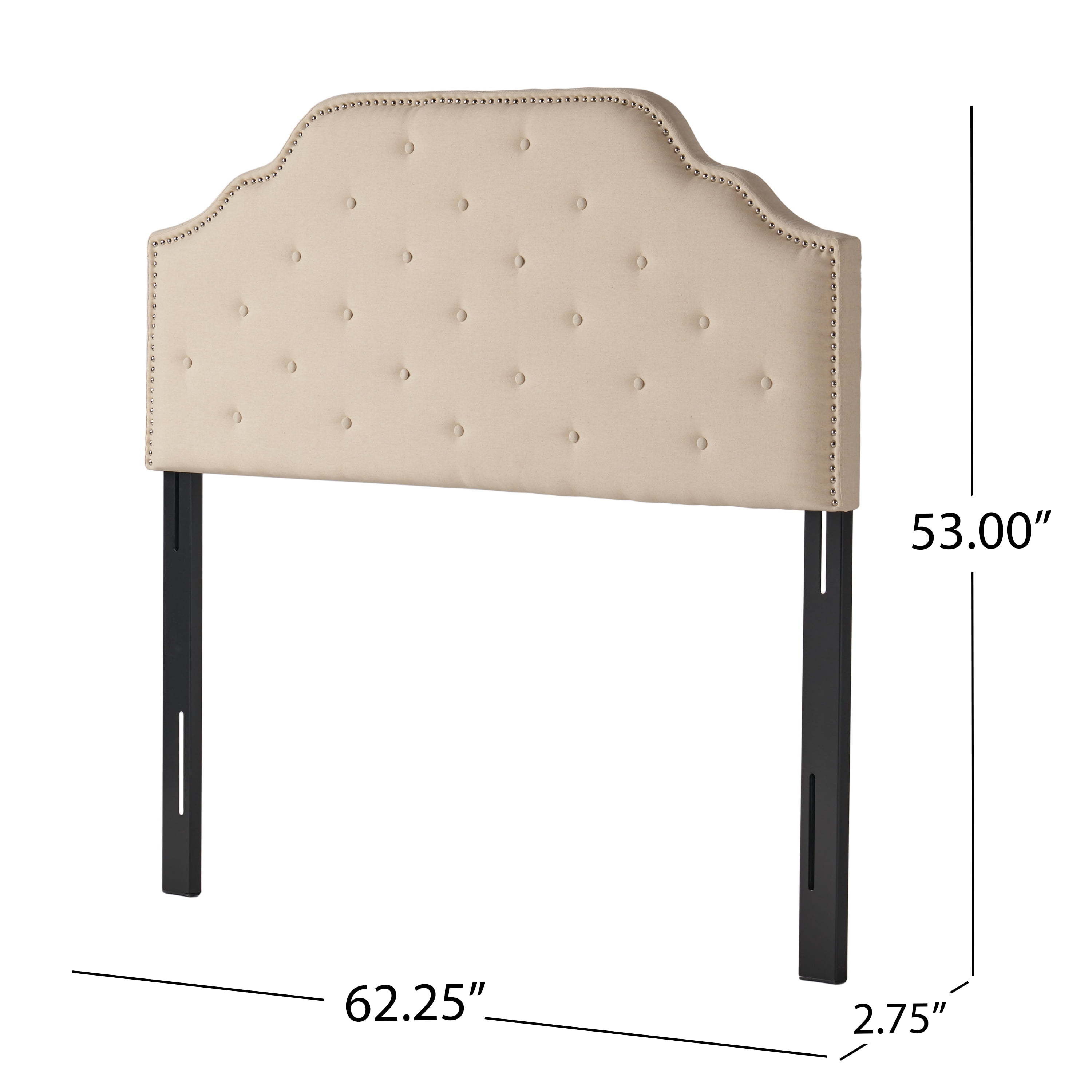Noble House Samson Beige Fabric Queen/Full Headboard