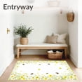 thumbnail image 3 of ODIKA 3'x5' Machine Washable Non-Slip Area Rug, Whimsical Daisy Bloom with Delicate Wildflower Design High Traffic Rug, White, 85266, 3 of 7