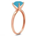 thumbnail image 4 of 2 ct Round Cut Simulated Turquoise Solitaire 18K Rose Gold Womens Engagement Ring, 4 of 6