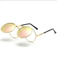 thumbnail image 1 of Gafas de sol plegables Steampunk para hombres y mujeres, lentes dobles, marco de aleación transparente, sombra UV400, 1 of 5