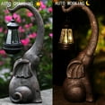 thumbnail image 3 of Estatua de escultura al aire libre, estatua de elefante, decoraciones para el hogar, estatuas de jardín solares para Patio, decoración del hogar, jardín de buena suerte, 3 of 5