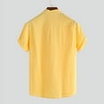 thumbnail image 3 of INCERUN Men's Solid Casual Breathable Collarless Shirt Short Sleeve T Shirt, 3 of 4