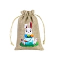 thumbnail image 2 of 6Pcs Easter Gift Bag Cute Drawstring Bag 5.9 x 3.9 Inch Easter Bunny Rabbit Gift Pouch Bag Rustic Hunt Bag for Party Favor DIY Craft, 2 of 6