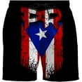 thumbnail image 5 of N/A Men's Skull Print Quick Dry Swim Trunks with Board Beach Shorts Puerto Rico Pr Flag, 5 of 8