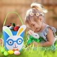 thumbnail image 2 of JeashCHAT Easter Baskets for kids Boys and Girls Easter Egg Hunt Baskets, Cute Rabbit Bunny Printed Canvas Gift Basket for baby , Easter Decorations Party Supplies, 2 of 7