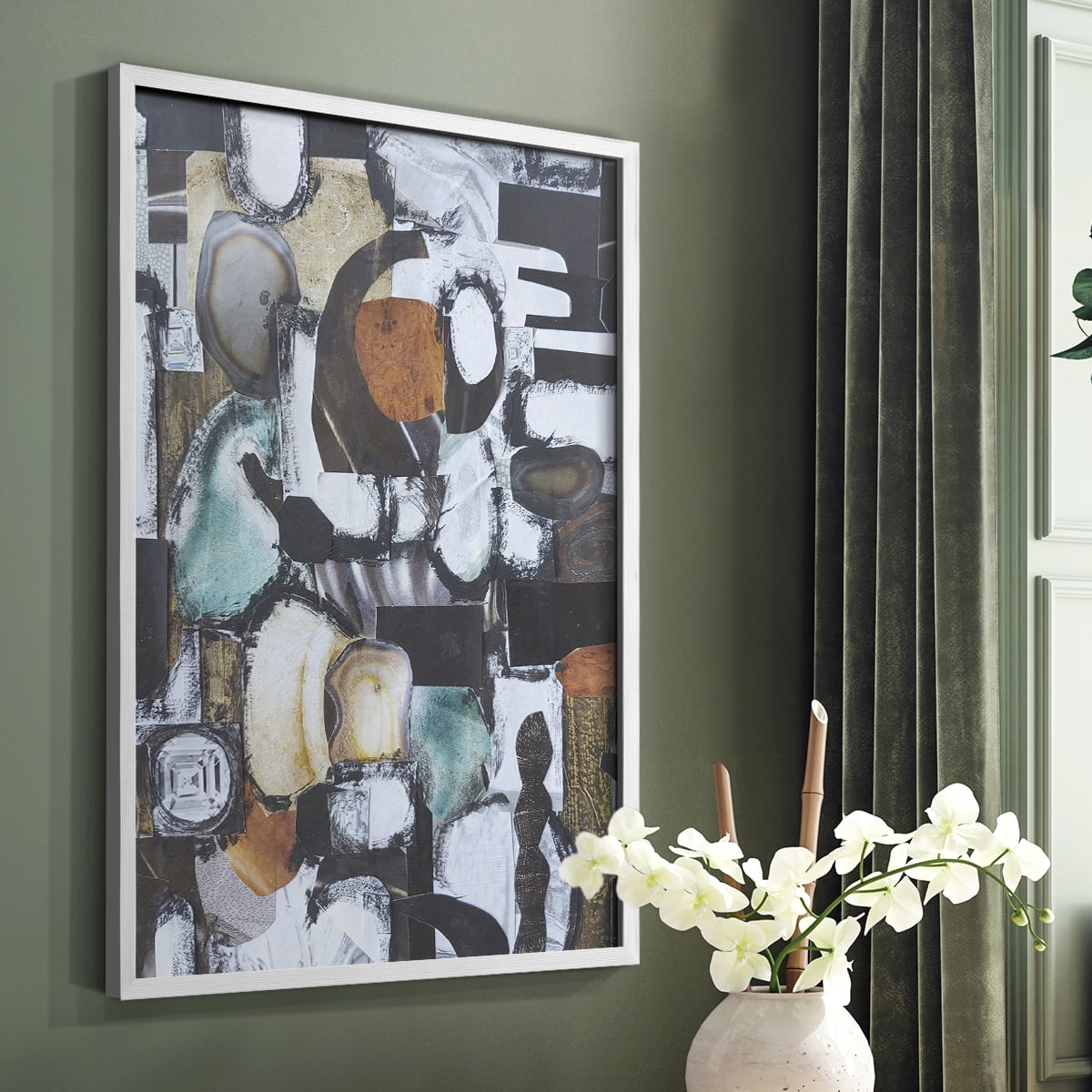 Day At the Spa Framed Print in White Solid Wood Framed Print No Nail Hanging