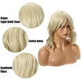 thumbnail image 4 of Humano Cabello Pelucas para Mujeres Dama 14 Claro Dorado Tono Rizado Peluca con Peluca Gorra Suelto Ondulado, 4 of 7