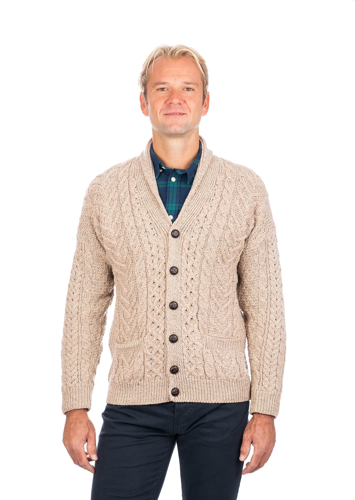 mens wool cardigan with pockets