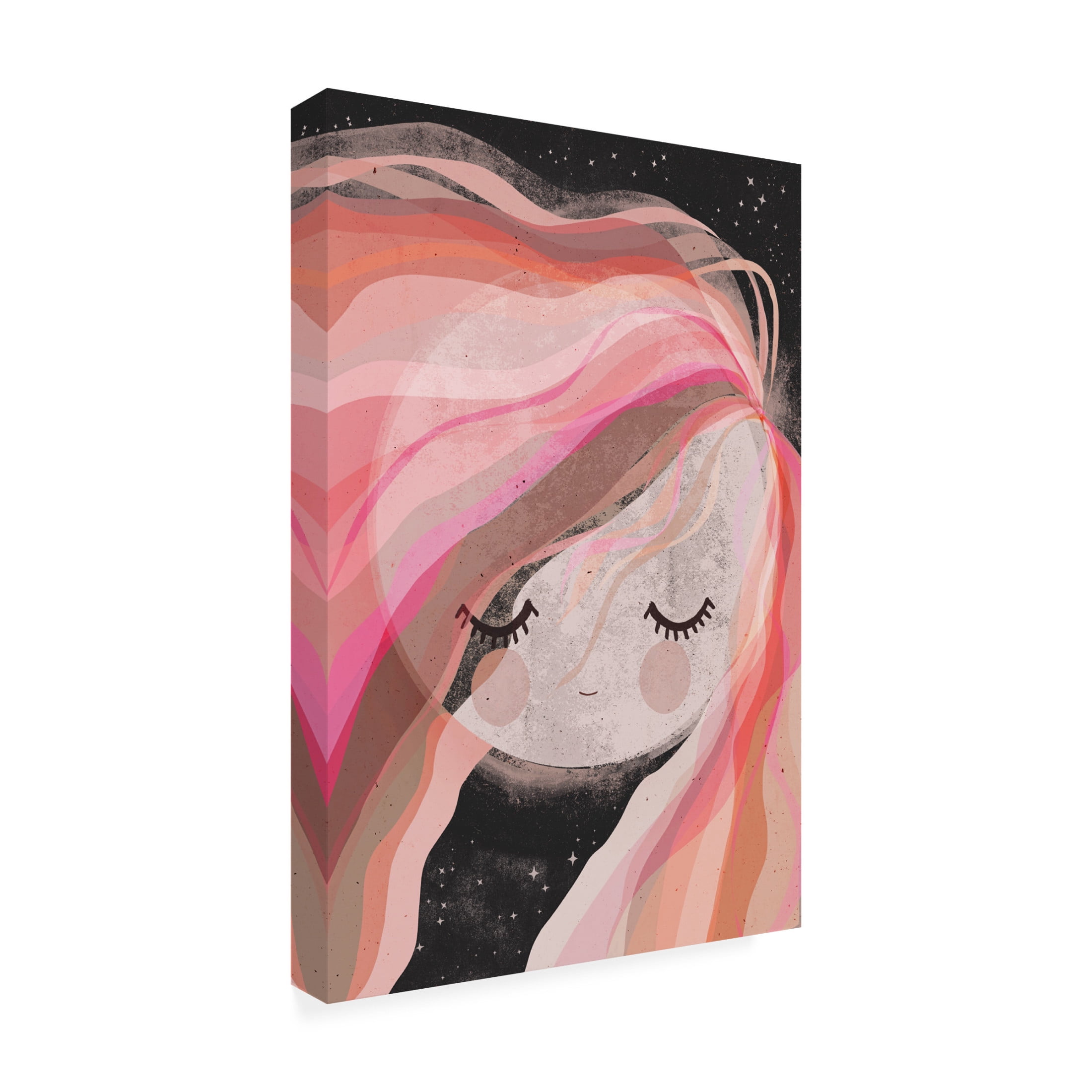 Canvas Wall Art - Treechild 'Moon Girl' Wall Art for Living Room, Bedroom, or Office D?cor by Trademark Fine Art - 12 x 19 Inches