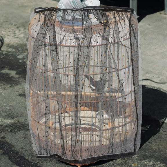 HEMOTON 2pcs Bird Cage Food Tulle Bird Cage Cover Parakeet Parrot Cage Mesh Net Cover