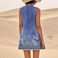 thumbnail image 3 of WILLBEST Vestidos De Verano Vestido De Lino Para Mujer Vestido De Playa Informal Hasta La Rodilla Vestido Sin Mangas Vestido Casual Estampado De Verano Con Bolsillos, 3 of 3