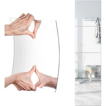 BZUEPRS 4Pcs Full-Length Mirror Stickers 11.8×11.8 Inch Acrylic Silver Wall Mirror Shatterproof Mirror Stickers for Wall Decoration Suitable for Living Rooms Bedrooms Studies